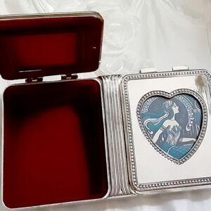 Vintage Silver Heart Frame Jewelry Box Holder